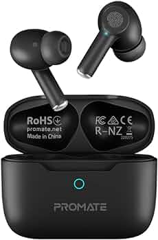 PROMATE high-definition ANC TWS earphones with intellitouch (Black)