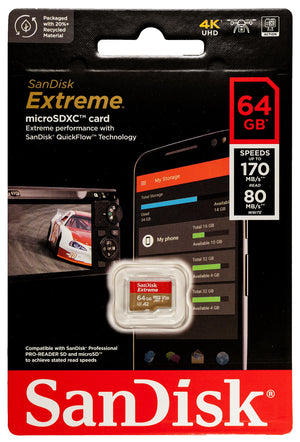 SanDisk Extreme 64GB MicroSD Memory Card - 3ala Za2wak